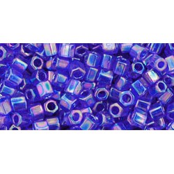 ToHo Hexagon 8/0 (124) 10 gram Transparent Rainbow Cobalt 87