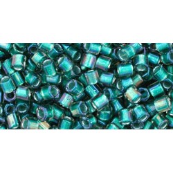 ToHo Hexagon 8/0 (128) 10 gram Crystal Metallic Teal Lined 270