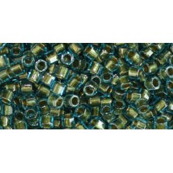 ToHo Hexagon 8/0 (143) 10 gram Metallic Green Lined Aqua 284