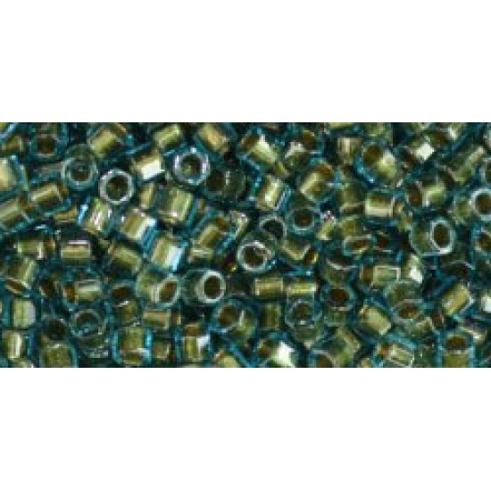 ToHo Hexagon 8/0 (143) 10 gram Metallic Green Lined Aqua 284