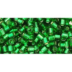 ToHo Hexagon 8/0 (145) 10 gram SilverLined Grass Green 27b