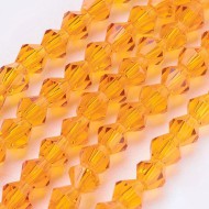 Glas kristal bicone 4mm no 17 licht oranje