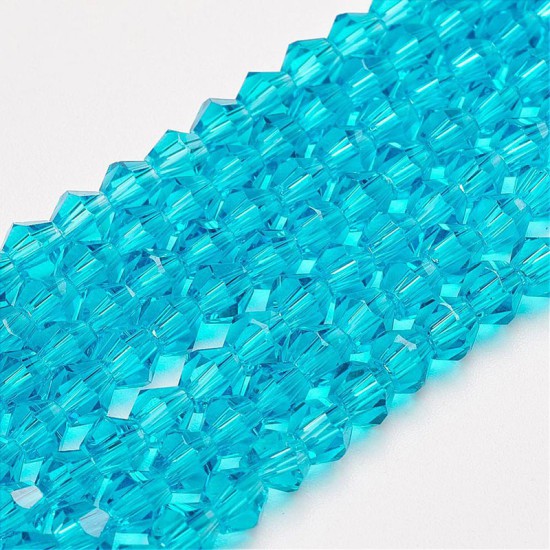 Glas kristal bicone 4mm no 35 blauw turquoise