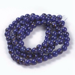 Glaskraal rond Spaylook 6mm (16) snoer konings blauw no 37