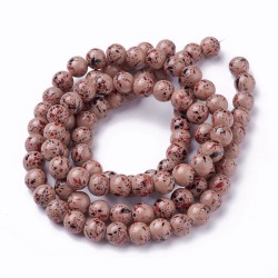 Glaskraal rond Spaylook 8mm (12) snoer oud roze no 31